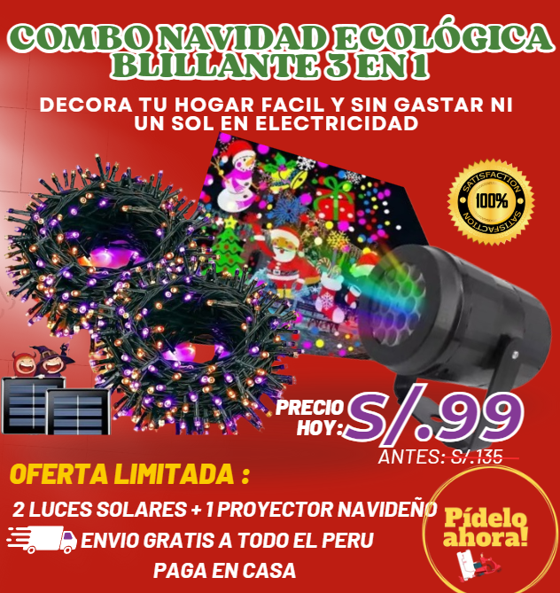 🎄 Combo Navidad 3en 1;  Decora tu casa sin gastar luz