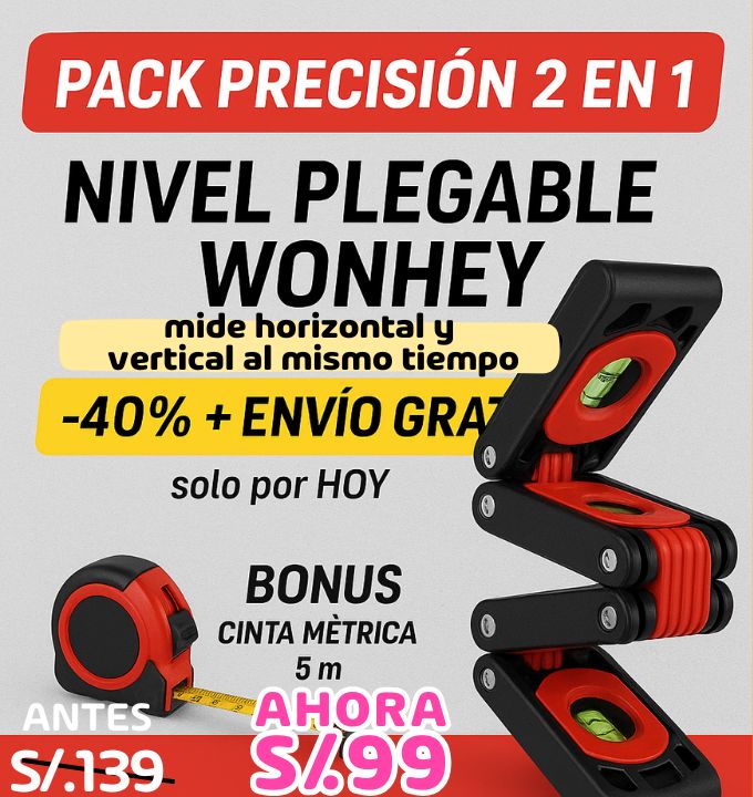 NIVEL DE MANO PLEGABLE - WONHEY